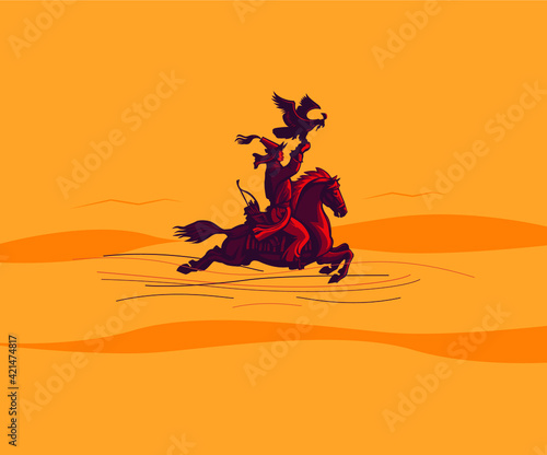 Fotografia, Obraz A nomad hunter is a horse riding