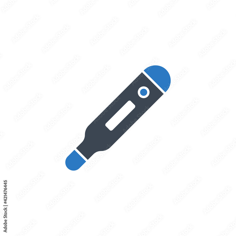 Electronic Thermometer Glyph Related Vector Icon. Electronic Thermometer Glyph Related Vector Icon.