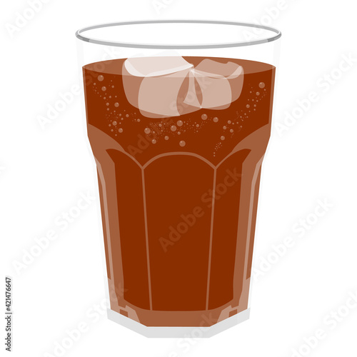 Refreshing Bubbly Soda Pop with Ice Cubes.