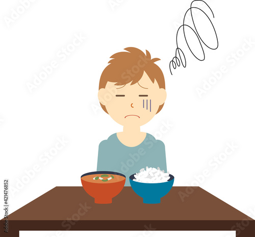 食欲がない若い男性