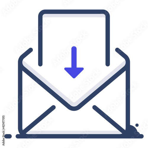 An outline design, icon of incoming mail