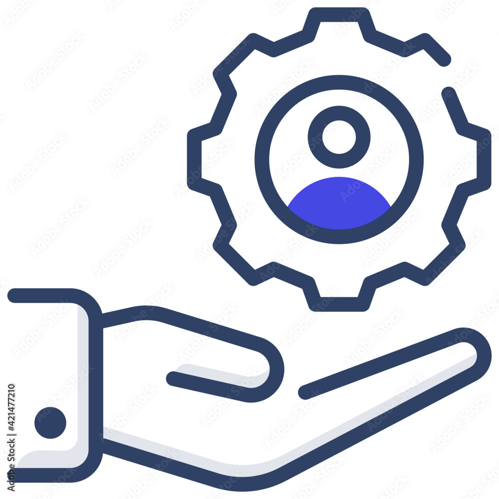 Icon of human resource management flat design Icon of human resource management flat design