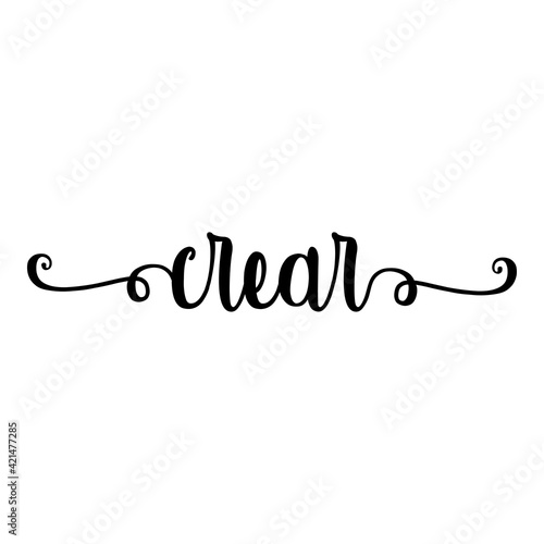 Banner con texto manuscrito crear escrito a mano en español con florituras en color negro