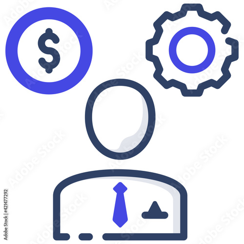 An outline design, icon of financial manager