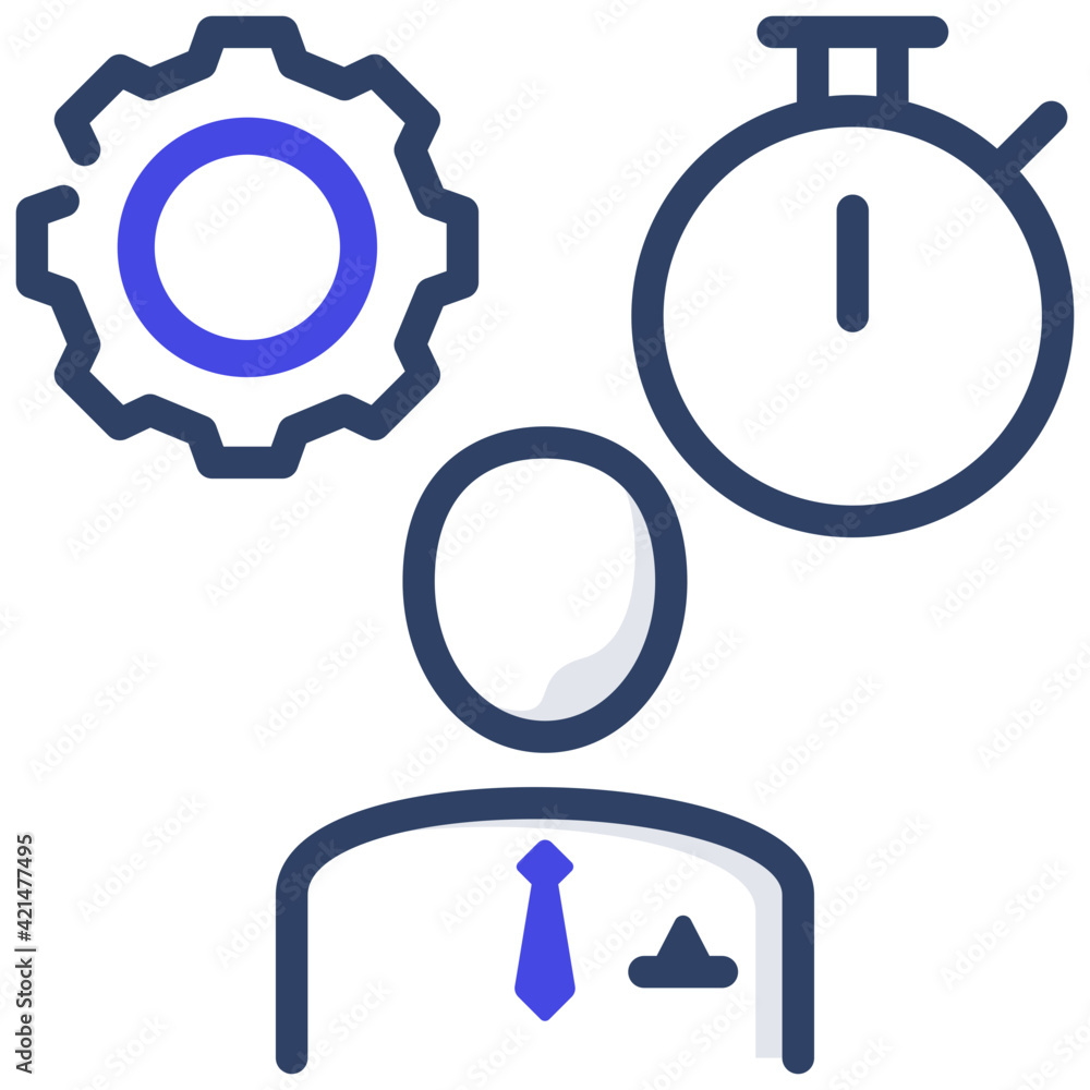 Icon of business manager flat design Icon of business manager flat design