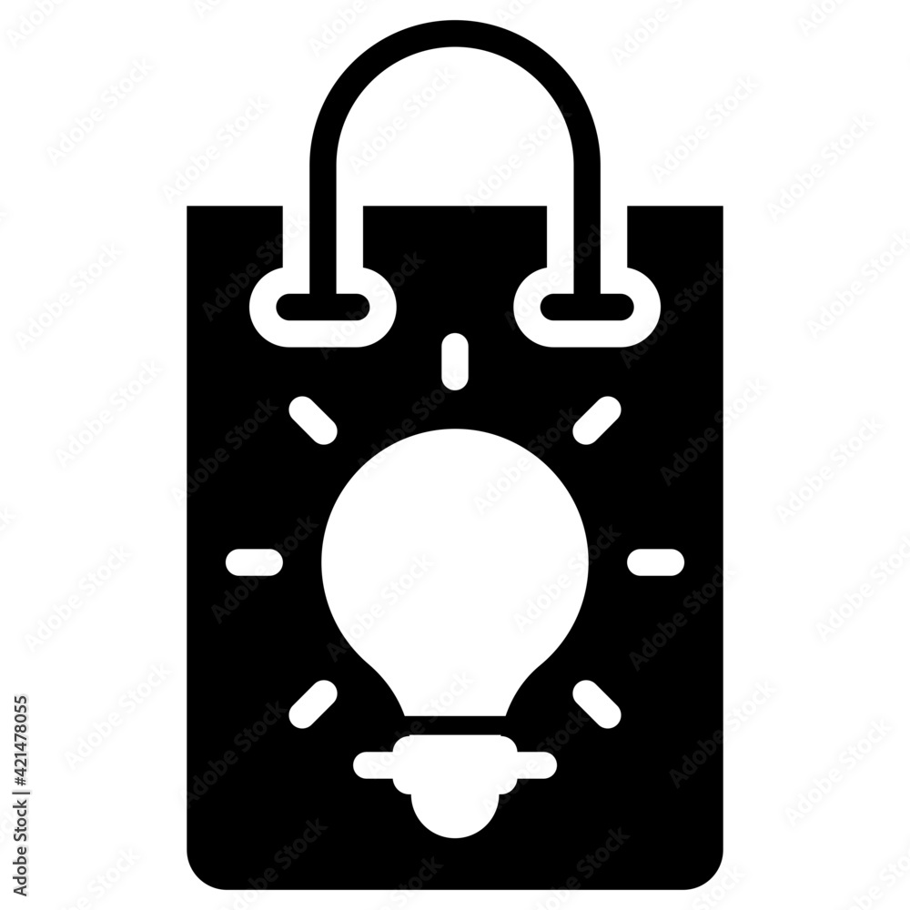 A glyph design, icon of shopping idea A glyph design, icon of shopping idea