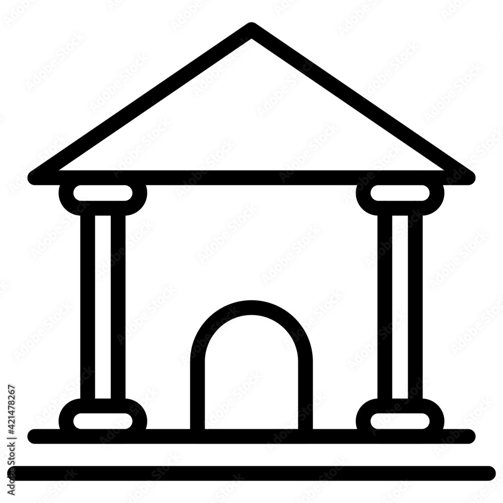 A linear design, icon of bank A linear design, icon of bank