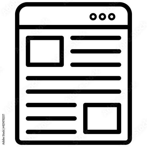      A linear design, icon of web content