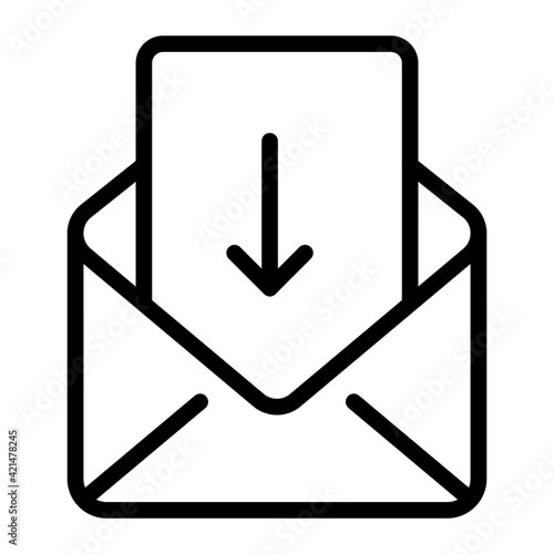      An outline design, icon of incoming mail
