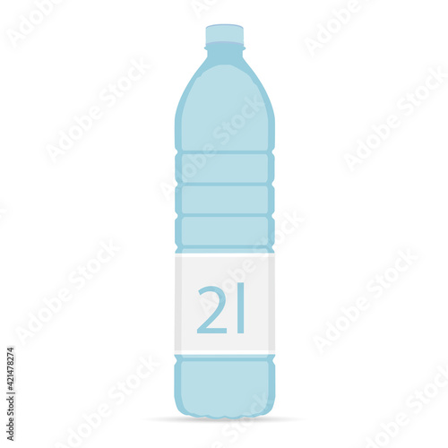 Bottle of water icon in flat style isolated on white background. Vector illustration