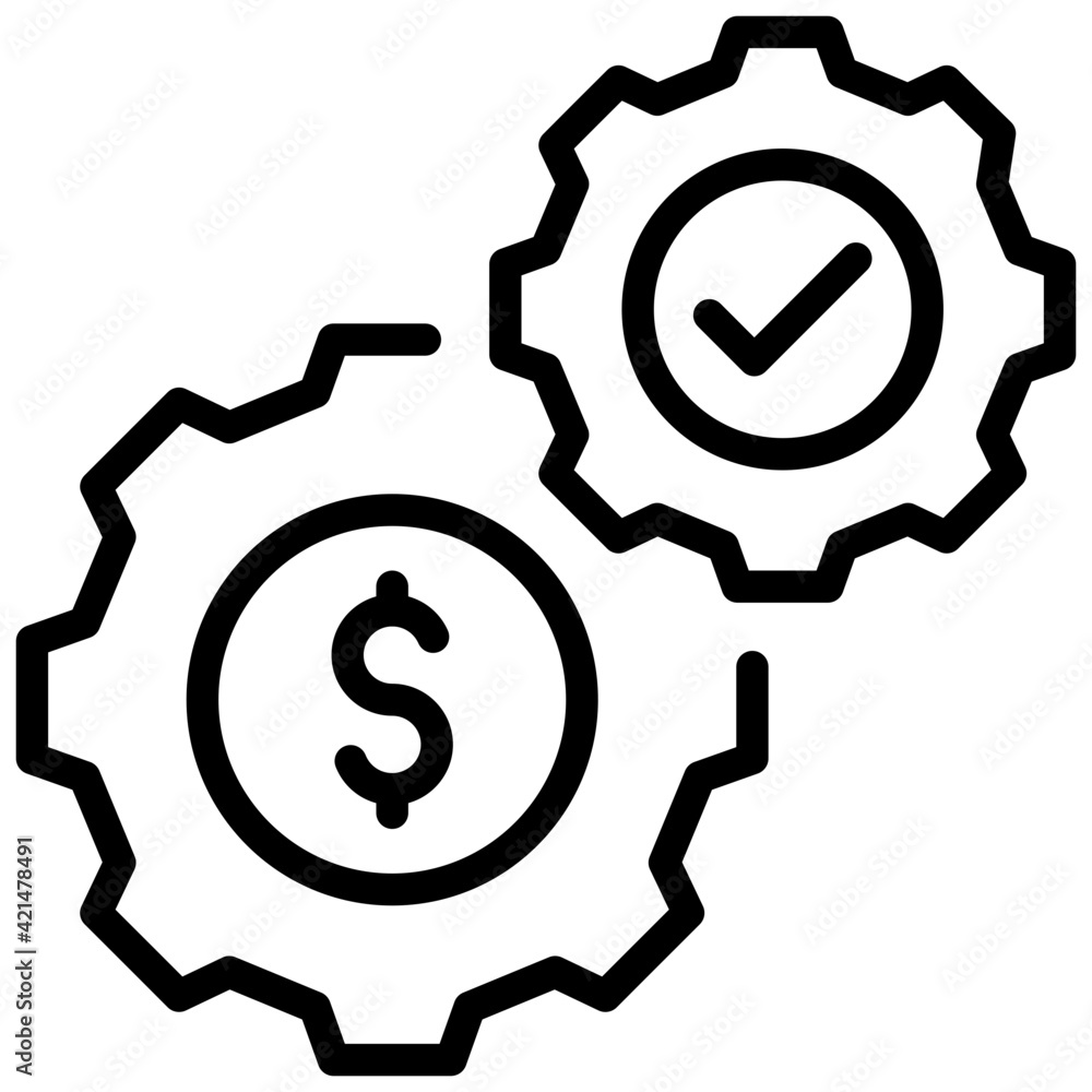 A linear design, icon of financial setting A linear design, icon of financial setting