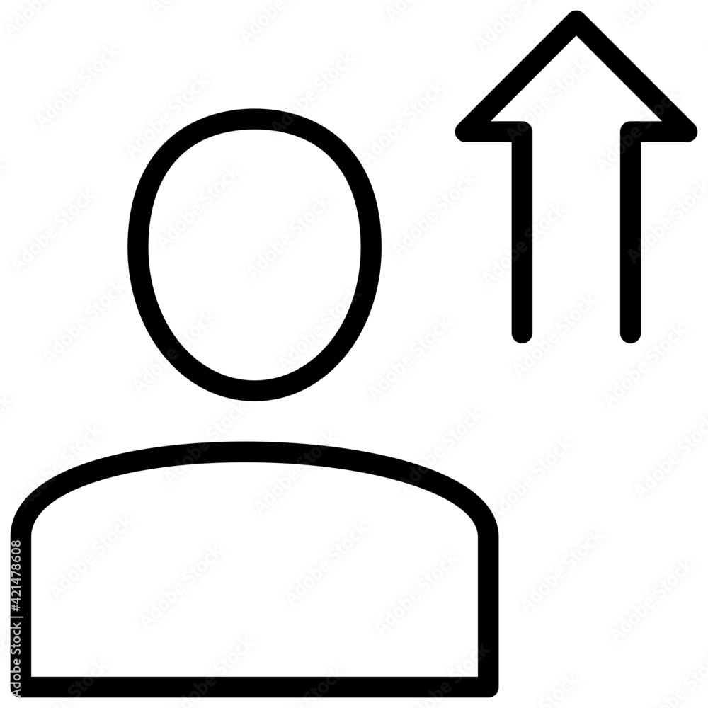 An outline design, icon of upload profile An outline design, icon of upload profile