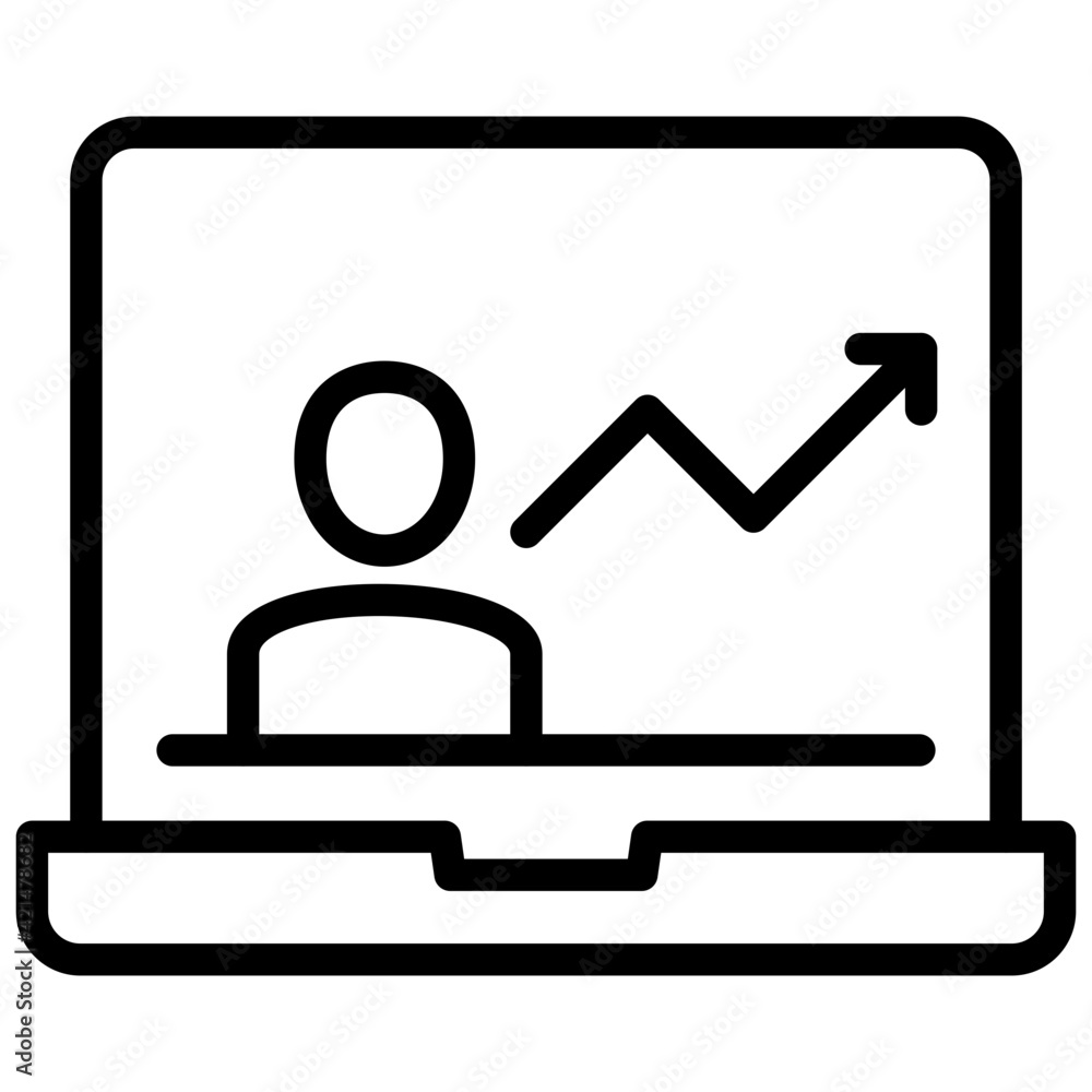 A linear design, icon of online analyst A linear design, icon of online analyst