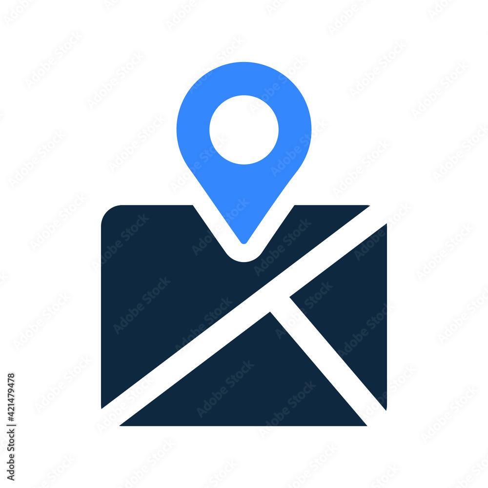 Location map icon. Editable vector isolated on a white background. Location map icon. Editable vector isolated on a white background.