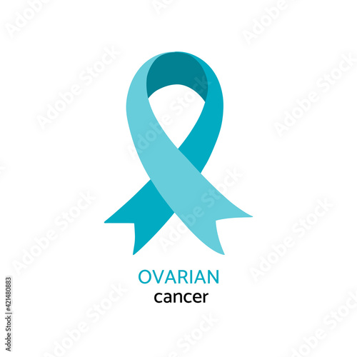Ovarian cancer awareness symbol. Teal color vector illustration.