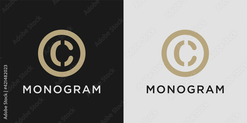Monogram logo design letter c with creative circle concept Monogram logo design letter c with creative circle concept