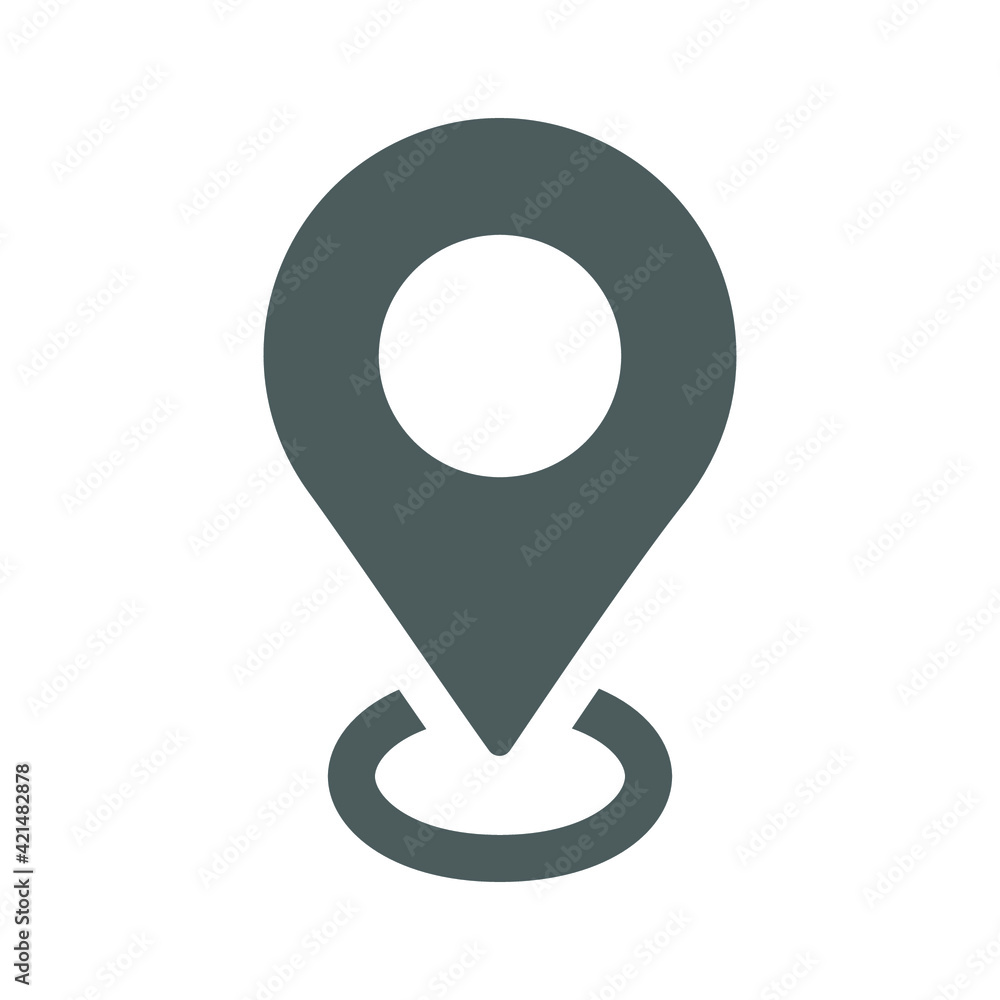 Navigation, location icon. Gray vector graphics. Navigation, location icon. Gray vector graphics.