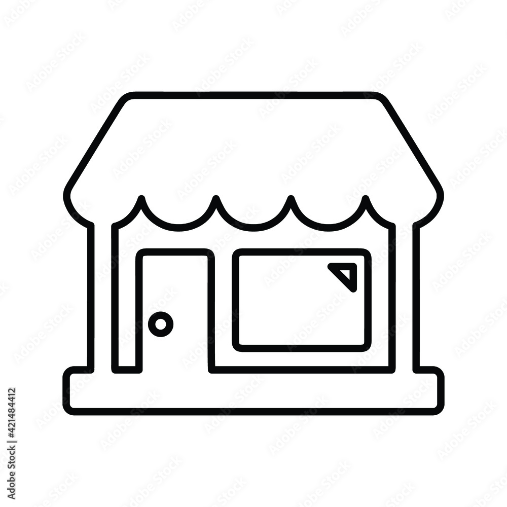 Shop, store outline icon. Line art vector design. Shop, store outline icon. Line art vector design.
