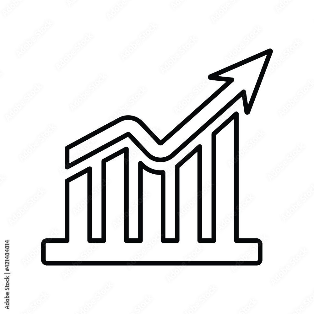 Statistics, business growth outline icon. Statistics, business growth outline icon.