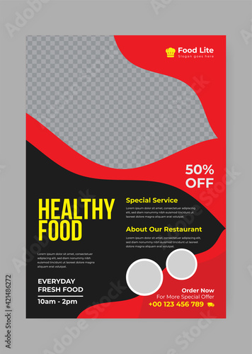 Healthy food flyer design template