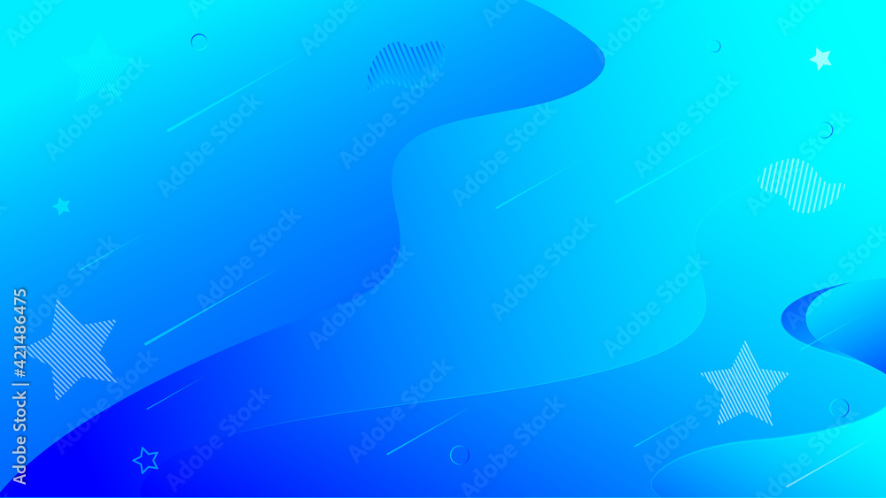 Abstract background blue waves stars