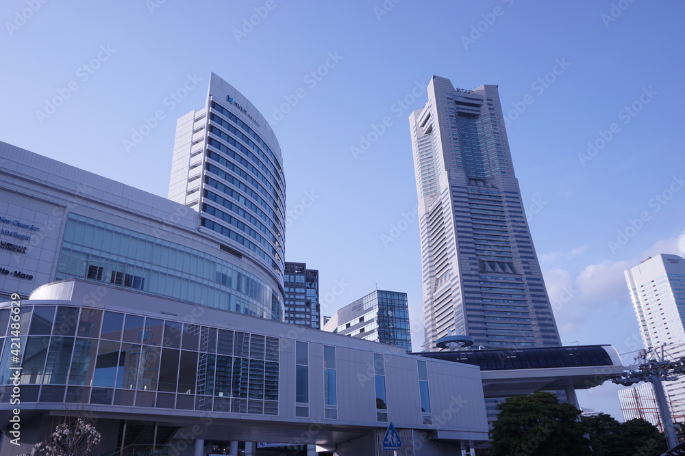 Cityscape of Yokohama, nearby Sakuragicho station in japan - 横浜 街並み 桜木町駅前