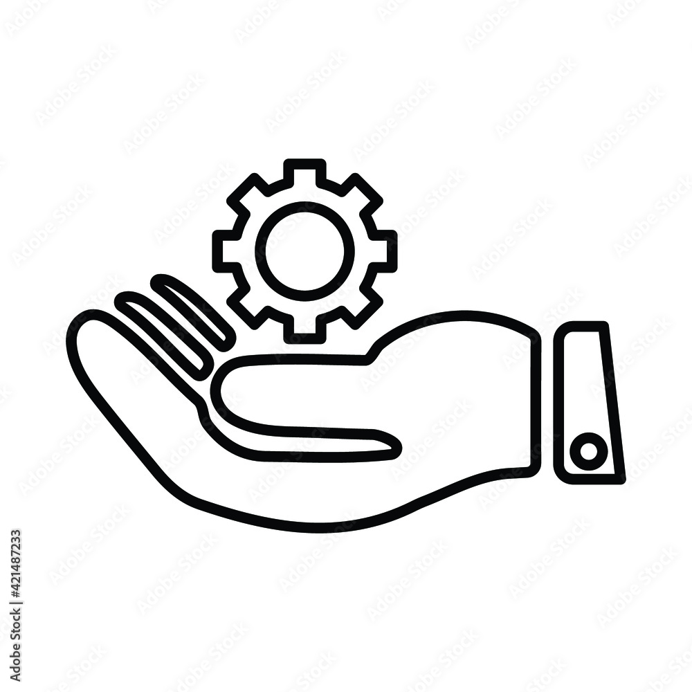 Service, tools, gear, business, hand, settings outline icon. Service, tools, gear, business, hand, settings outline icon.