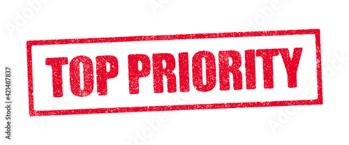 Vector illustration of the Top Priority in red ink stamp