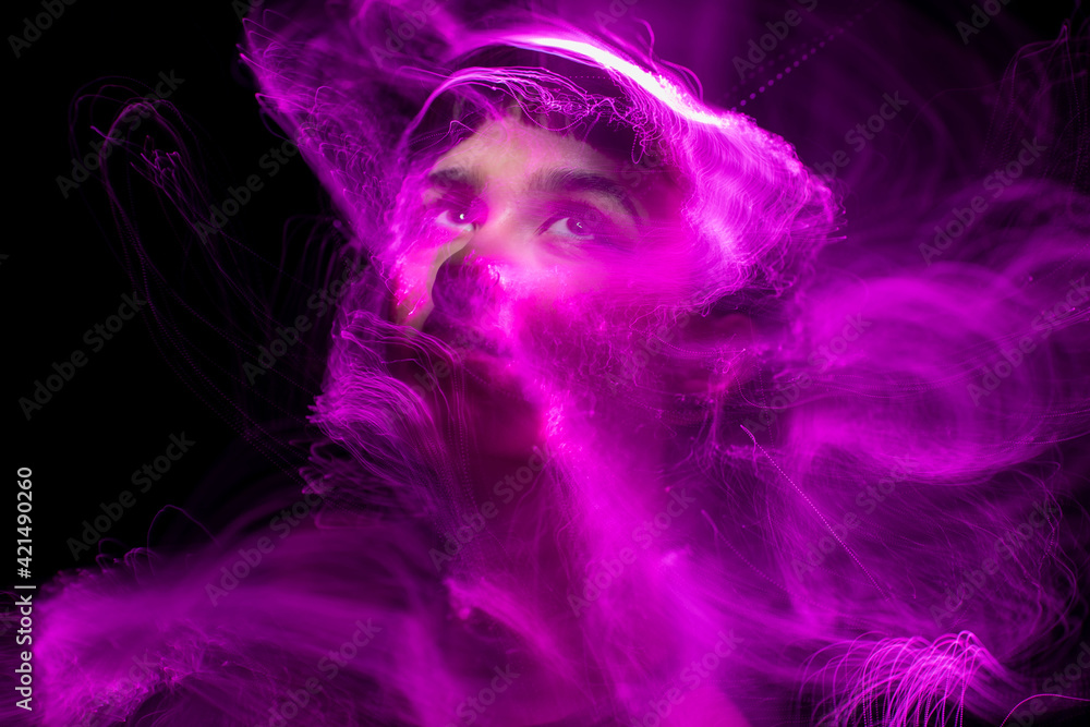 Close up UV abstract portrait