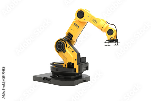 The robotic arm on white background with clipping path
