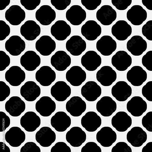 Abstract Shape Diagonal Seamless Pattern. Black And White.