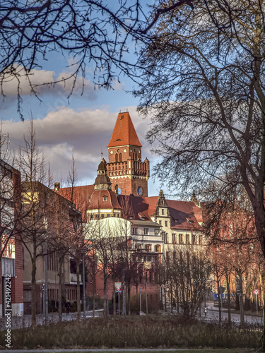 Court building and castle tower photo