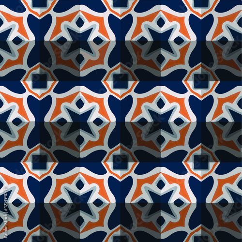 Geometric vector pattern with triangular elements. Seamless abstract ornament for wallpapers and backgrounds. 