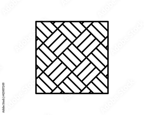 parquet vector line icon, sign, illustration on background, editable strokes