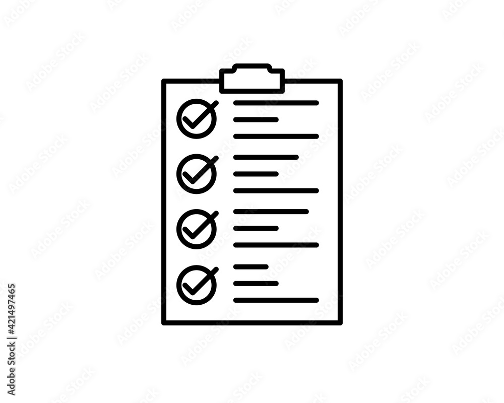 clipboard checklist or clipboard survey form line art vector icon for apps and websites clipboard checklist or clipboard survey form line art vector icon for apps and websites
