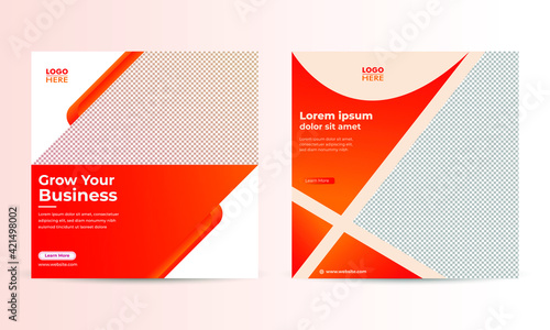 Set of Editable minimal square banner template.  background-color with stripe line shape. Suitable for social media posts and web internet ads.