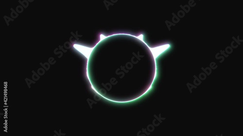 Circular interface audio voice music sound spectrum equalizer . Animation on black background photo