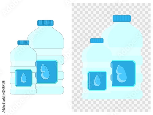 The biggest plastic water bottle barrel shaped design with fourth puddening and clipping path isolated on white background photo