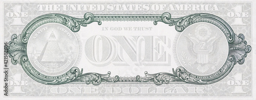 U.S. dollar border with empty middle area photo
