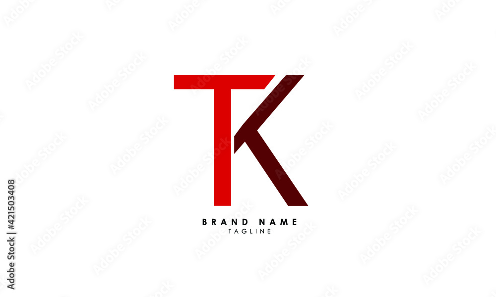 Alphabet letters Initials Monogram logo TK, KT, T and K Alphabet letters Initials Monogram logo TK, KT, T and K