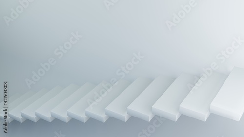 light blue 3d staircase with top side view