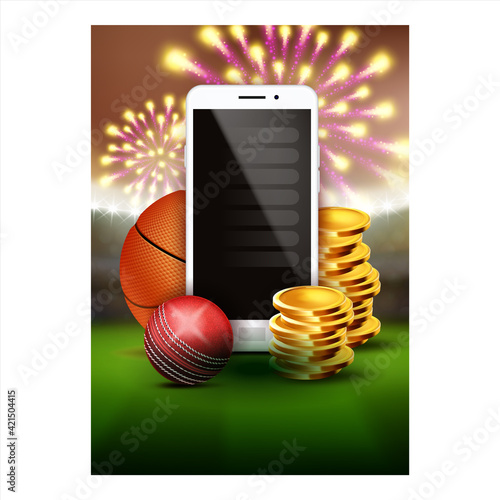 Sport Betting Online App Promotional Banner Vector