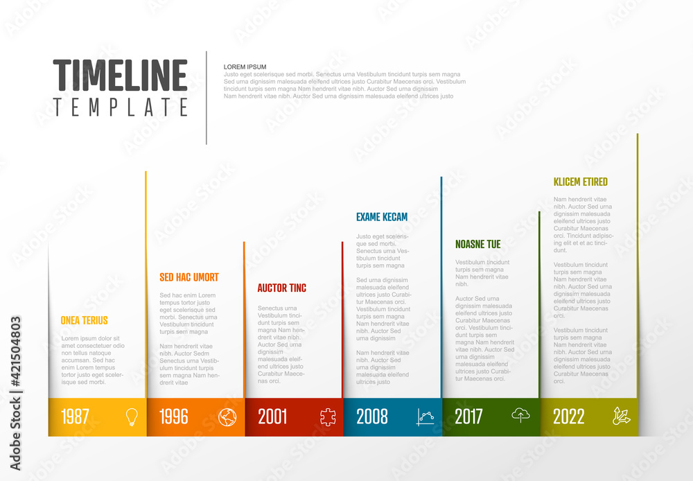 Infographic Timeline Template with corner pages and icons Infographic Timeline Template with corner pages and icons