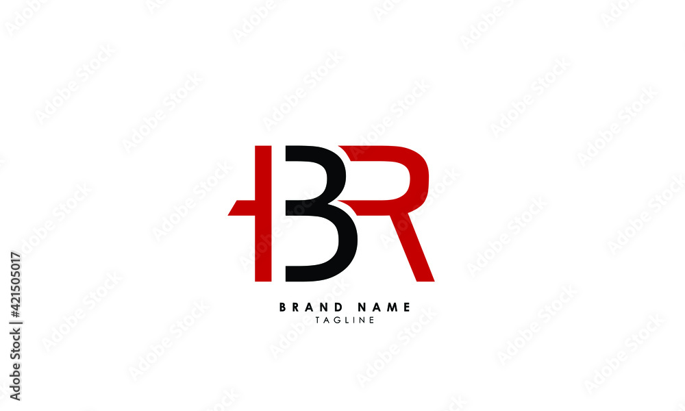 Alphabet letters Initials Monogram logo BR, RB, B and R Alphabet letters Initials Monogram logo BR, RB, B and R