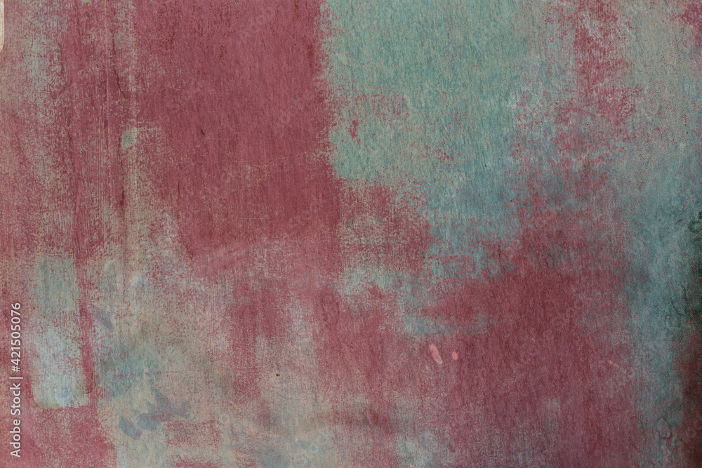 Abstract grunge wall texture in pink and green pastel colors