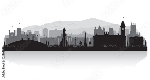 Hobart Australia city skyline silhouette