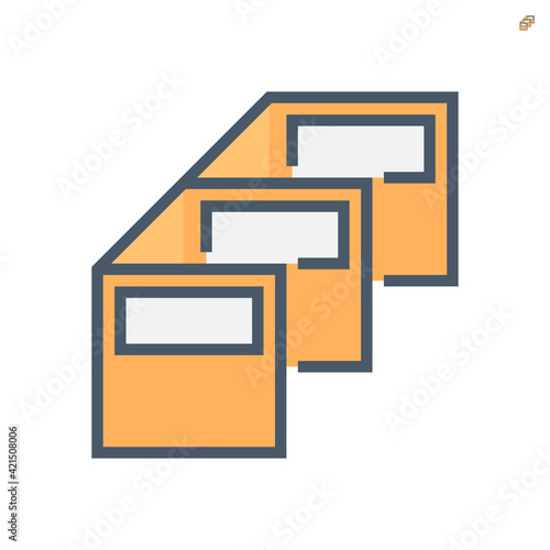 Cubicle, modern corporate office furniture for business vector icon. Workspace, workplace or workstation with partition wall panel or divider and empty space for place desk, chair, computer. 64x64 px.