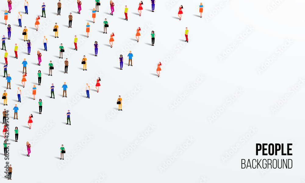 Large group of people on white background. People crowd concept. Vector ...