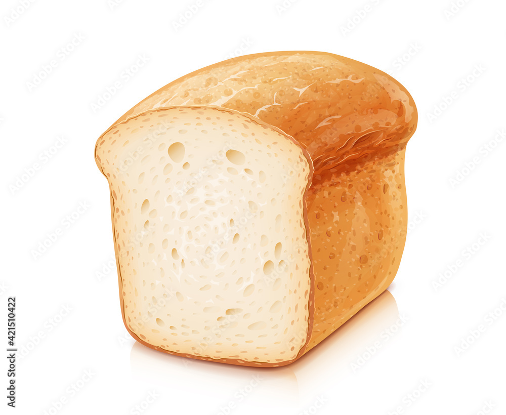 Traditional classic bread. White wheat flour baking. Crisp Loaf