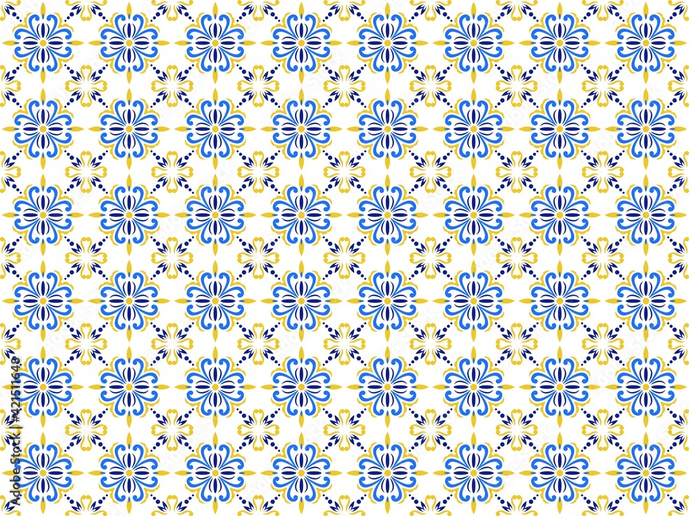 Azulejos Portuguese tile floor pattern